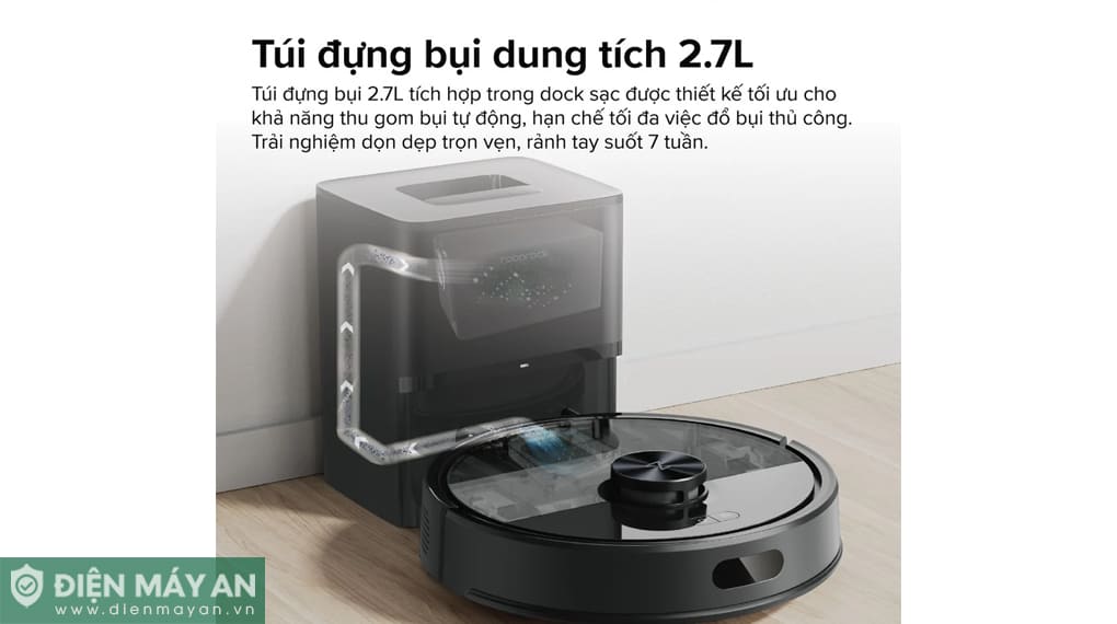Robot hút bụi lau nhà Roborock Q7TF (Plus) - Đen